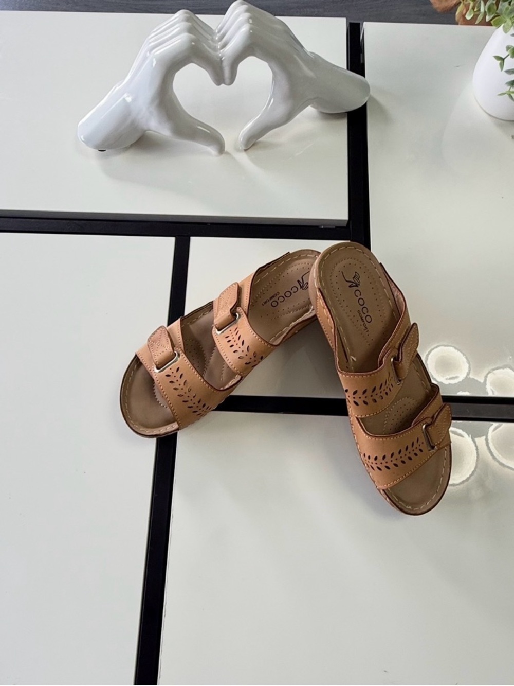 COCO Comfort Sandals - Camel Tan - Women's Size 10 (EU 41) - Excellent Condition
